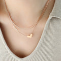 Double Layer Love Script Heart Pendant Necklace Set view 6