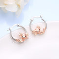 Silver Rose Gold Full Body Axolotl Mini Hoop Earrings view 5