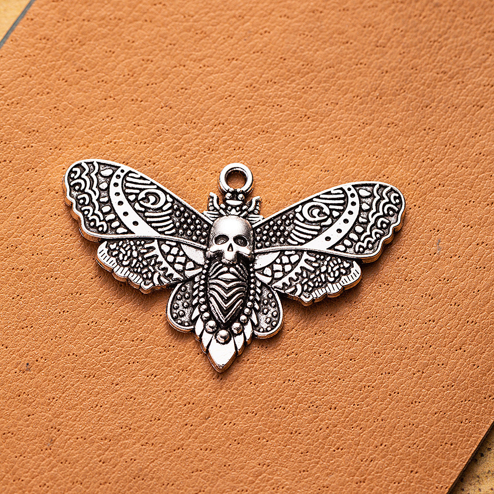 42x27mm Vintage Punk Alloy Moth Charm Pendant