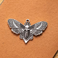 Detailed Skull Moth Alloy Pendant Charm in 5 Finishes view 7