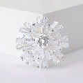 Radiant Crystal Snowflake Brooch in Gold and Silver Tone view 7