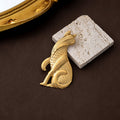 Textured Sitting Cat Brooch Pin Gold Silver Metal Styles view 2