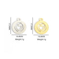 Round Crystal Heart Charms in Gold Tone and Silver Tone view 2