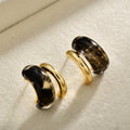 Irregular Resin Double Curve Stud Earrings In Three Colors view 8