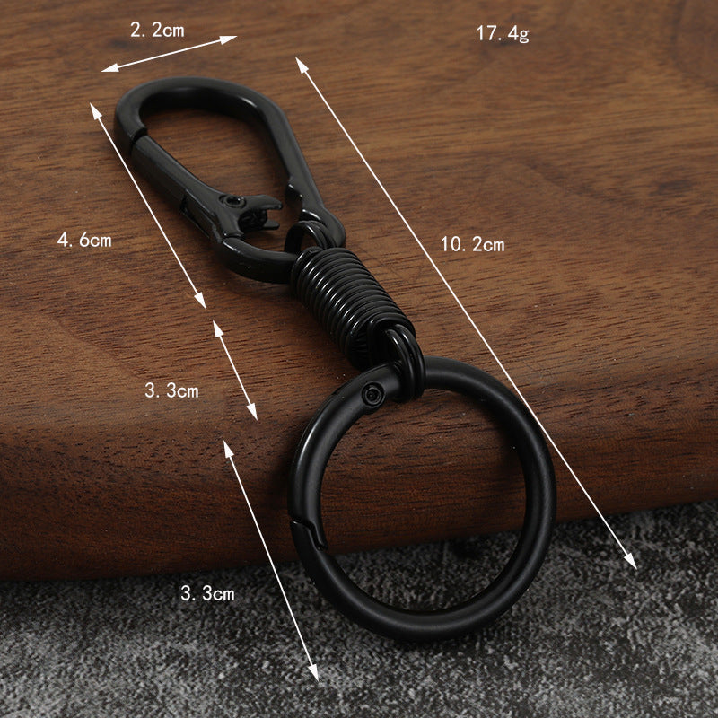 Minimalist Zinc Alloy Carabiner Ring Keychain with Rebound Finger Loop