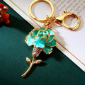 Enamel Rose Keychains in Five Plain and Five Fortune Cord Options view 8