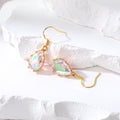 Gold Tone Faceted Iridescent Teardrop Crystal Hook Earrings in Nine Colors view 2