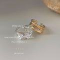 Sculpted Irregular Wide Open Rings In Gold And Silver Tone view 1