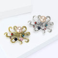 Pearl-Like Octopus Brooch in Antique Gold or Silver Tone view 3