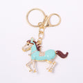 Enamel Running Horse Keychain Rhinestone Accents Five Colors view 5