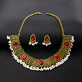 Five Color Ornate Teardrop Necklace and Earring Sets view 1
