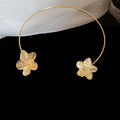 Metal Flower Open Choker Collar Gold Silver Finish view 1