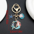 Pink or Blue Mermaid Starfish and Shell Keychains with Metal Hardware view 6