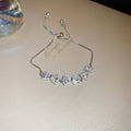 Silver Tone Five Bow Crystal Slider Bracelet With Fine Box Chain view 6