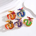 Green Gold Tone Dragon Five Designs Metal Brooch Pin view 4