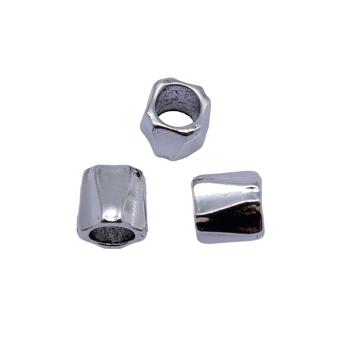 9.6x9.4x9.4mm 1.9g Antique Silver Zinc Alloy Trapezoid Side Large Hole Spacer Beads for DIY Bracelet Making