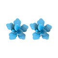 Bright Flower Stud Earrings in Pink Blue and Green view 5