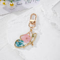 Pressed Flower Resin Butterfly Mushroom Keychains Gold Clasp view 8