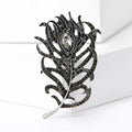 Peacock Feather Crystal Brooch for Jackets Scarves and Coats view 2