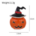 Red Orange Pumpkin Crystal Enamel Metal Brooch Pin view 2
