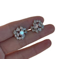Crystal Flower Cluster Ear Clips in Silver and Gold Tones view 5