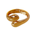 Twisted Teardrop Open Hinge Bangle Gold and Silver view 5