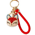 Pearl Accent Jeweled Fox Head Keychains in Six Pictured Colors view 5