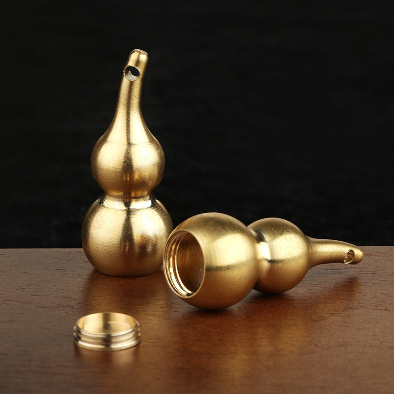 Brass Gourd Keychain Ornament for Home, Office, or Gift Use