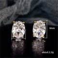 Oval Faceted Solitaire Stud Earrings In Ten Stone Colors view 4