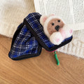 Flocked Plaid Bow Bear Rabbit Hair Claw and BB Clip Styles view 6