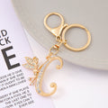 Rhinestone Fairy Letter Keychain Gold and Silver A to Z view 10