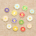 Enamel Daisy Flower Charms in Multiple Colors, Shapes and Mixes view 1