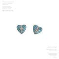 Silver Tone Aqua Clear Stone Heart Stud Earrings For Women view 1