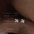 Silver Mini Four Petal Flower Stud Earrings Crystal Centers view 3