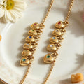 Gold Tone Chain Necklaces With Heart Clasp Birthstone Pendants view 3