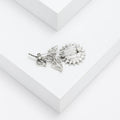 Iridescent Shell Sunflower Brooch With Silver Tone Stem view 4