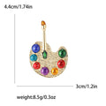 Colorful Artist Palette Brooch with Polished Metal and Decorative Accents view 5