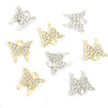 Crystal-Accented Gold Silver Butterfly Alloy Charms in 2 Styles view 5