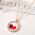 Gold Tone Scalloped Resin Pressed Flower Pendant Necklaces in Seven Designs view 11