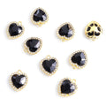 Faceted Heart Crystal Charms in Five Colors and Two Metal Tones view 8