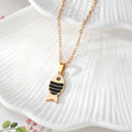 Gold Enamel Fish Pendant Necklaces Cable Chain 9 Styles view 8