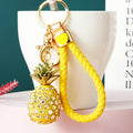 Jeweled Pineapple Keychains with Braided Wrist Loop Options in Ten Designs view 7