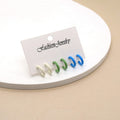 Pastel C Shape Mini Hoop Earring Three Pair Sets in Four Colorways view 8