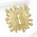 Rhinestone Splash Keyhole Brooch with Faceted Stones view 3