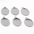 Small Oval Cabochon Pendant Bases in Seven Metal Finishes view 11