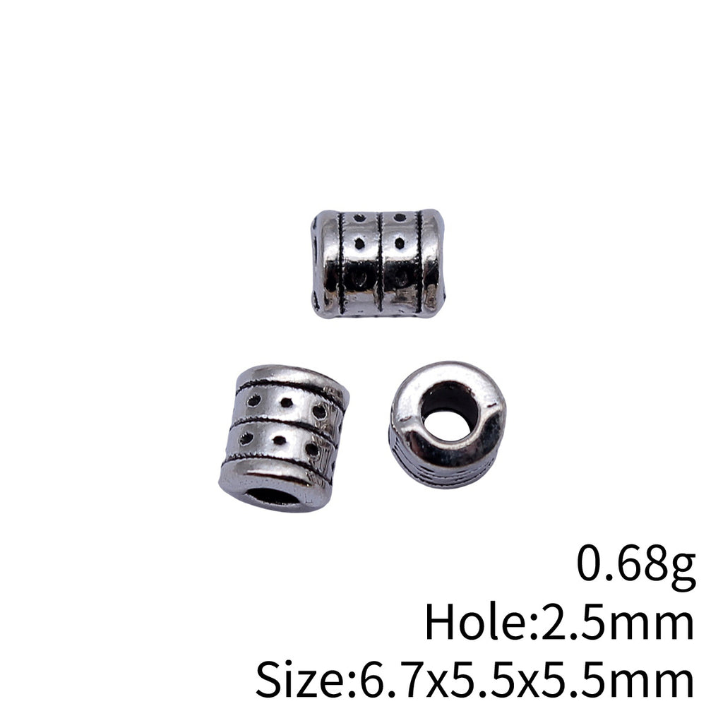 6.7x5.5x5.5mm 0.68g Antique Silver Zinc Alloy Small Hole Spacer Beads for Necklace Bracelet Jewelry Making