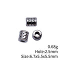Ridged Barrel Metal Spacer Bead for Jewelry Making view 3