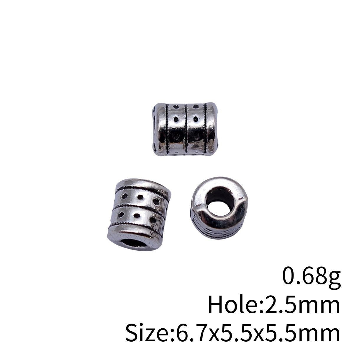 6.7x5.5x5.5mm 0.68g Antique Silver Zinc Alloy Small Hole Spacer Beads for Necklace Bracelet Jewelry Making