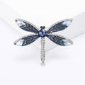 Stained Glass Effect Dragonfly Brooch in Multicolor or Blue view 4