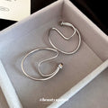 Silver Tone Open Heart Ear Cuffs With Polished Metal Details view 4